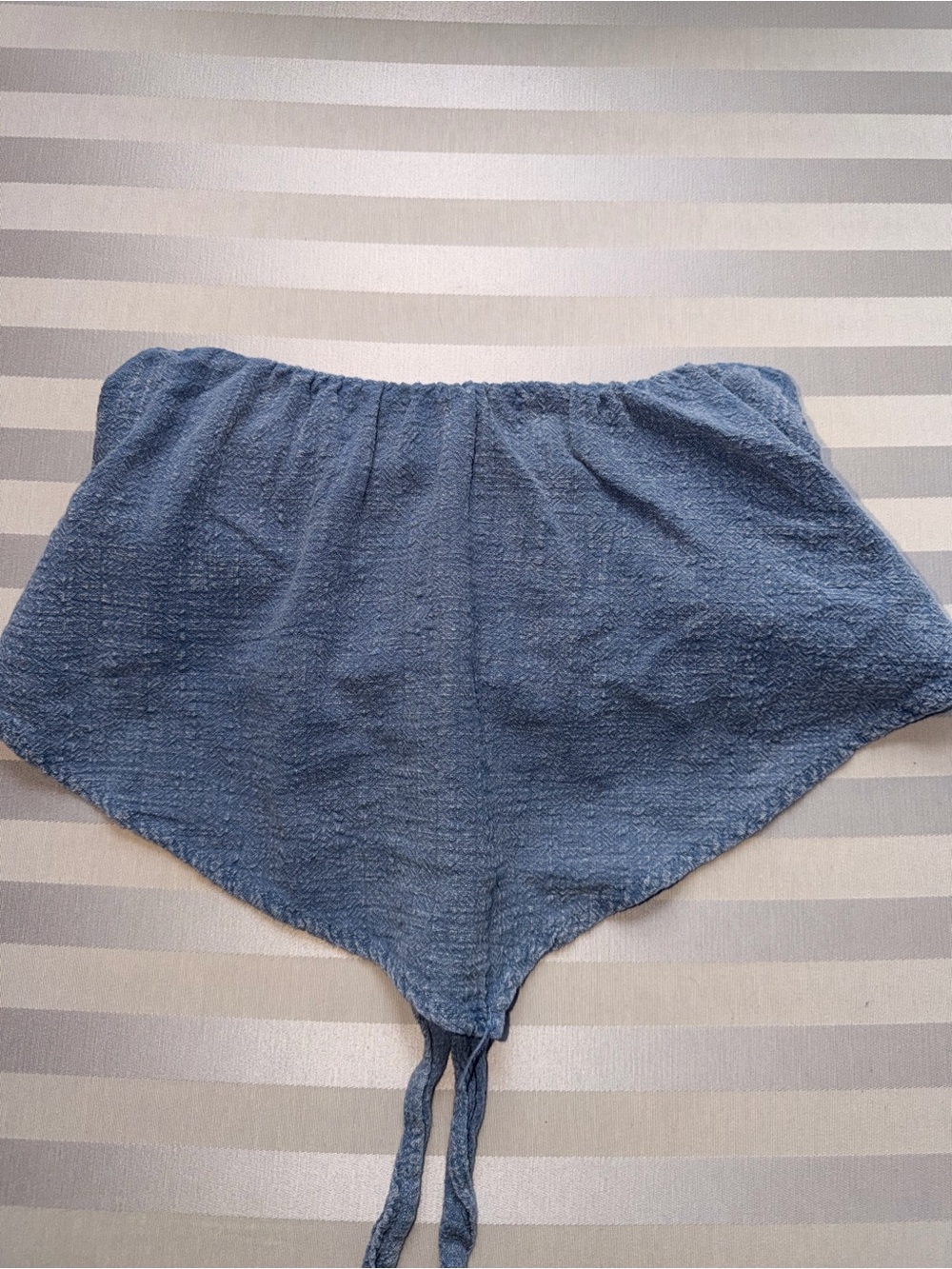 Ocean Drive Slate Blue Textured Crop Top
